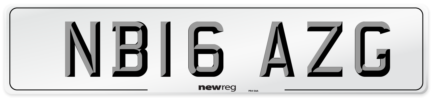NB16 AZG Number Plate from New Reg